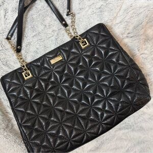 Kate Spade Black Quilted Leather Tote Bag